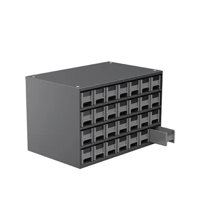 19-Series Steel Cabinet 28 Drawers 19228GREY, 11"x17"x11"