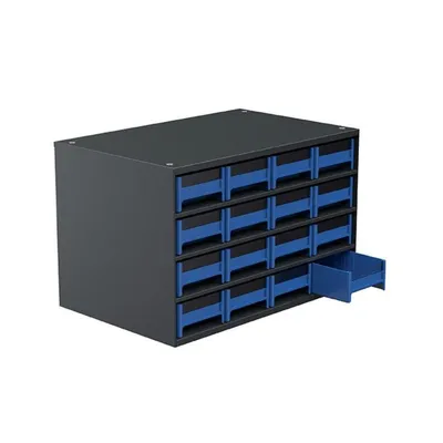 19-Series Steel Cabinet 16 Drawers 19416BLUE, 11"x17"x11"