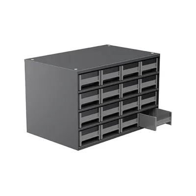 19-Series Steel Cabinet 16 Drawers 19416GREY, 11"x17"x11"