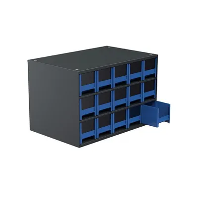 19-Series Steel Cabinet 15 Drawers 19715BLUE, 11"x17"x11"