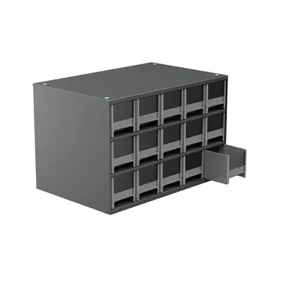 19-Series Steel Cabinet 15 Drawers 19715GREY, 11"x17"x11"
