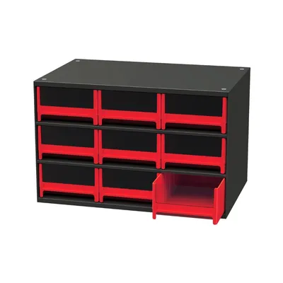 19-Series Steel Cabinet 9 Drawers 19909RED, 11"x17"x11"