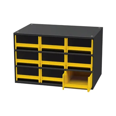19-Series Steel Cabinet 9 Drawers 19909YELLO, 11"x17"x11"