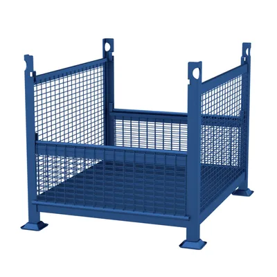 Premier Rigid Double Gate Wire Mesh Steel Container Open 2