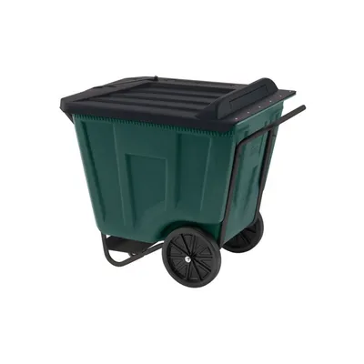 90 Gallon Akro-Cart Material Handling Cart w/Lid 76491GREEN, 30.5"x47"x39.5"