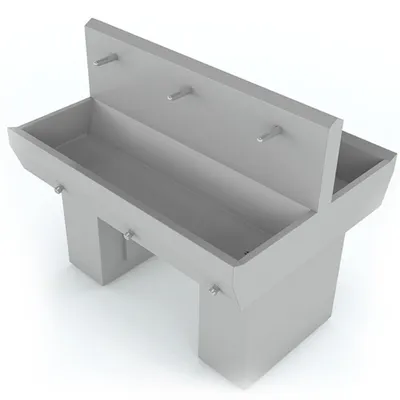 Elpress Double Wash Basins Knee Operated 3 Tap Unit (1)