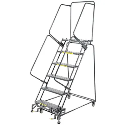 Ballymore 053214 M-2000 Series 5-Step Gray Steel Rolling Safety Ladder