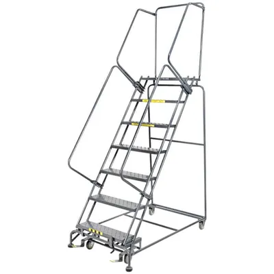 Ballymore 073214 M-2000 Series 7-Step Gray Steel Rolling Safety Ladder