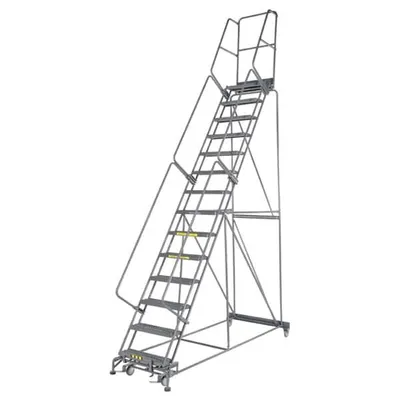 Ballymore 144014 M-2000 Series 14-Step Gray Steel Rolling Safety Ladder