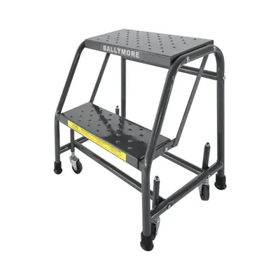 Ballymore 218 2-Step Rolling Ladder with Spring Loaded Casters