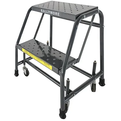 Ballymore 226 2-Step Rolling Ladder with Spring Loaded Casters