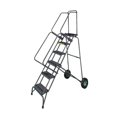 Ballymore FAWL-12 Fold and Store 12-Step Gray Steel Folding Rolling Safety Ladder