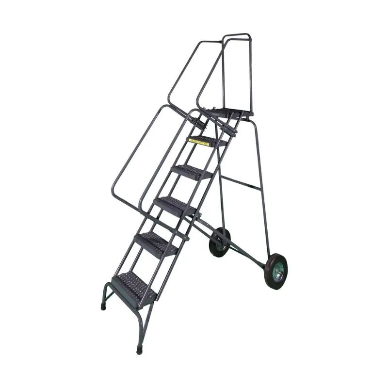 Ballymore FAWL-5 Fold and Store 5-Step Gray Steel Folding Rolling Safety Ladder