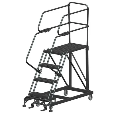 Ballymore SEP4-2436 4-Step Heavy-Duty Steel Mobile Work Platform with Handrails