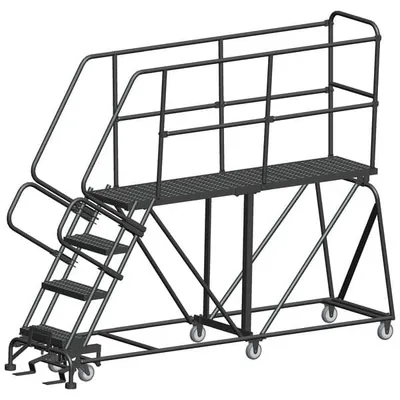 Ballymore SEP4-2472 4-Step Heavy-Duty Steel Mobile Work Platform with Handrails