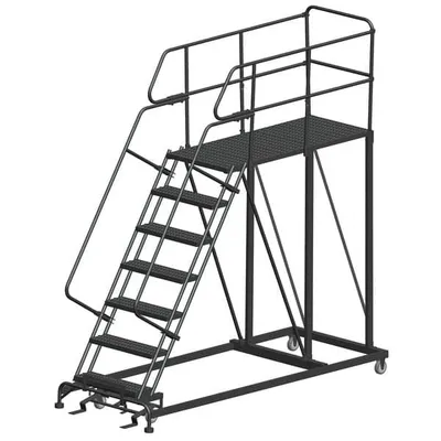 Ballymore SEP7-3660 7-Step Heavy-Duty Steel Mobile Work Platform with Handrails