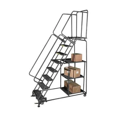 Ballymore SPL-7-14 7-Step Gray Steel Rolling Safety Ladder/Stock Picking Cart