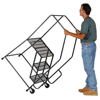 Ballymore TR-2 Tilt and Roll 2-Step Gray Steel Rolling Safety Ladder