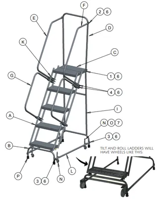 Ballymore TR-4 rolling ladder shown from an alternate angle