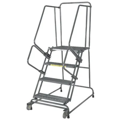 Ballymore TR-4 Tilt and Roll 4-Step Gray Steel Rolling Safety Ladder