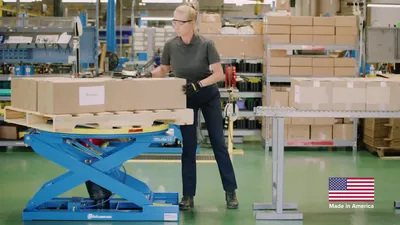 Bishamon EZ-Loader pallet positioner shown from an alternate angle