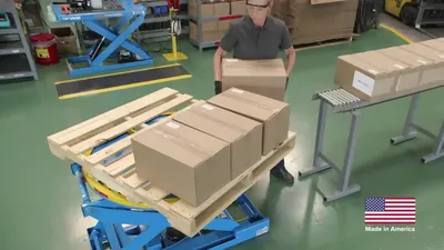 Bishamon EZ-Loader pallet positioner shown from an alternate angle