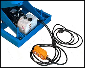 Bishamon L2K-2848 hydraulic lift table shown from an alternate angle