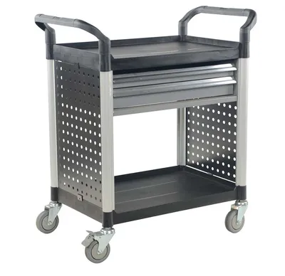 CSC-DD COMMERCIAL CART 33X19 2-SHELF W/ DRAWERS