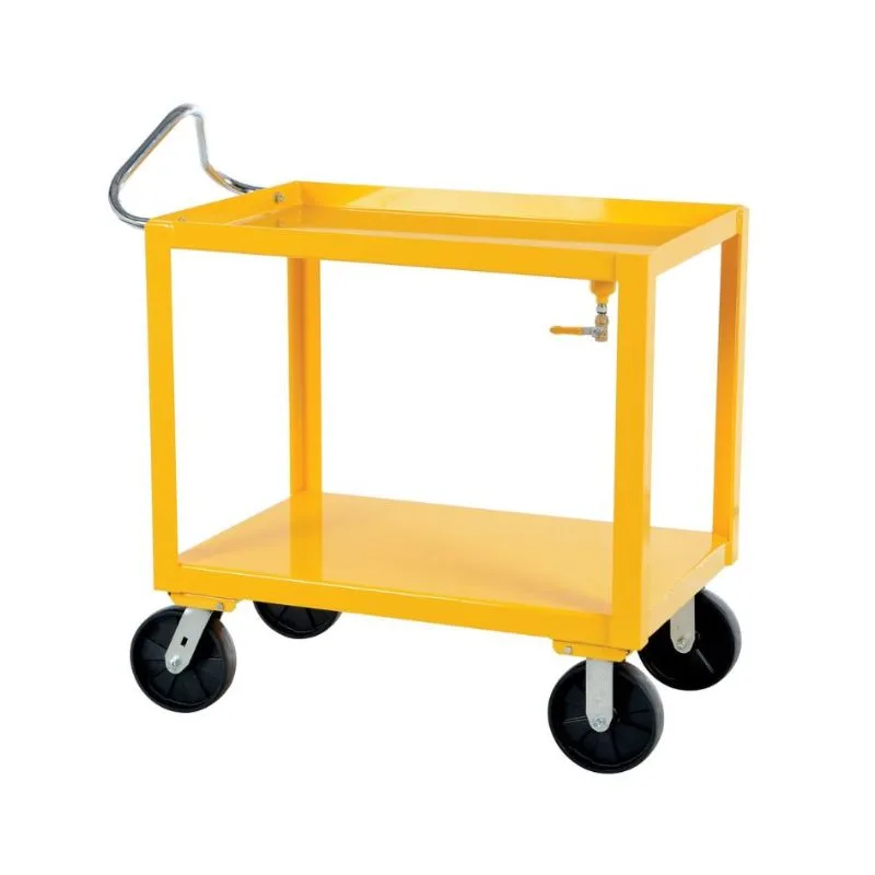 Vestil DH-PH4-2472-D Heavy Duty Ergo Handle Cart with GFN Casters and Drain
