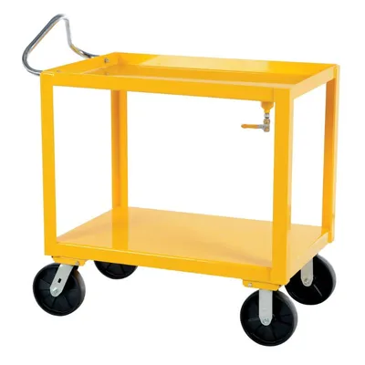 Vestil DH-PH4-3448-D Steel 34 In. x 48 In. Platform Heavy Duty Ergo Handle Cart with GFN Casters and Drain