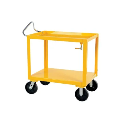 Vestil DH-PH4-3448-D Steel Platform Heavy Duty Ergo Handle Cart with GFN Casters and Drain