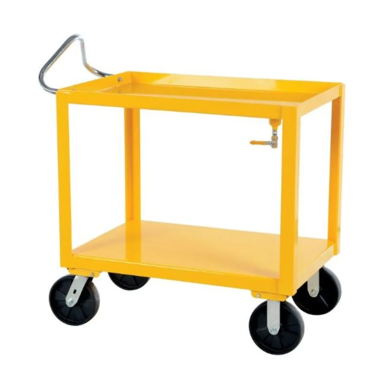 Vestil DH-PH4-3460-D Heavy Duty Ergo Handle Cart with GFN Casters and Drain