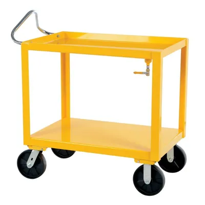 Vestil DH-PH4-3472-D Steel 34 In. x 72 In. Platform Heavy Duty Ergo Handle Cart with GFN Casters and Drain