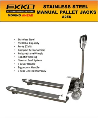 EKKO A25S Stainless Steel Manual Pallet Jack