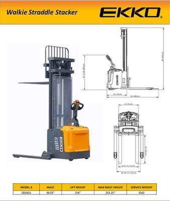 EKKO EB16EA Electric Straddle Stacker