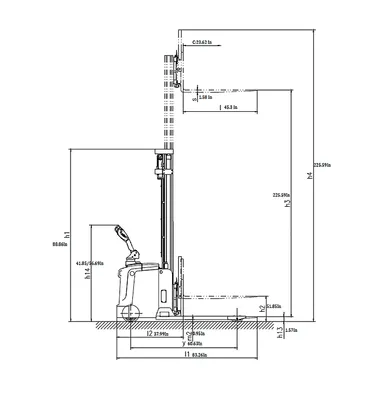 EKKO Lifts EB16EAS-189Li pallet stacker shown from an alternate angle