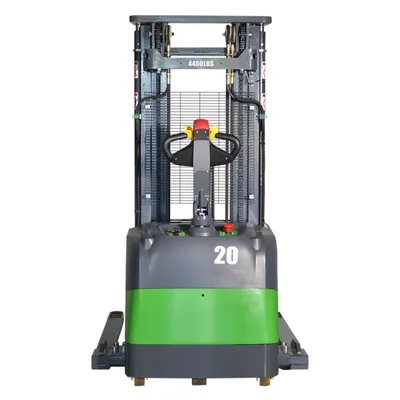 Full Powered Straddle Stacker EB20CS-177LI, 4,400 lbs. Capacity Rear View