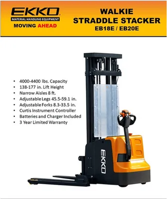 EKKO EB20E Full Powered Straddle Stacker