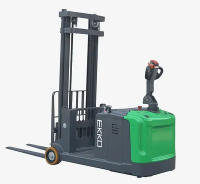 EKKO Lifts EK14-130Li pallet stacker shown from an alternate angle