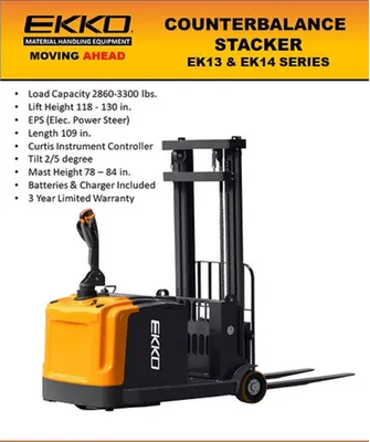 EKKO EK14 Electric Counterbalanced Walkie Stacker