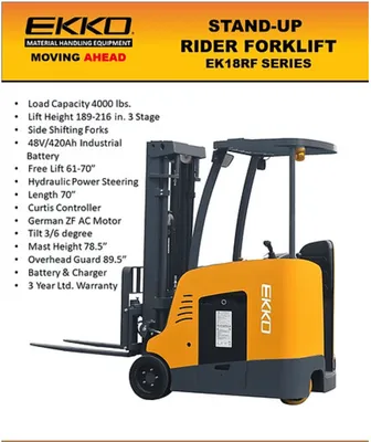 EKKO EK18RF Stand-up Rider Forklift