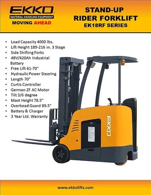 EKKO EK18RFL Stand-up Rider Forklift PDF1