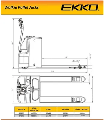 EKKO EP20E Electric Walkie Pallet Jack