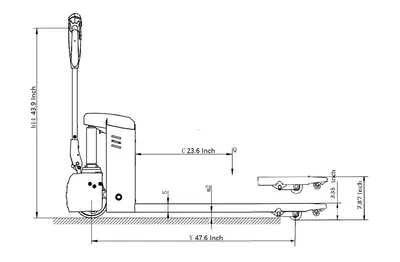 EKKO Lifts EP20JLI pallet jack shown from an alternate angle