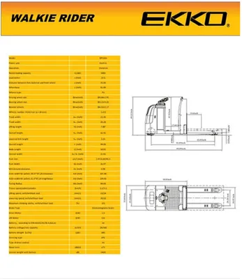 EKKO EPC30A Center-Controlled Rider Pallet Jack