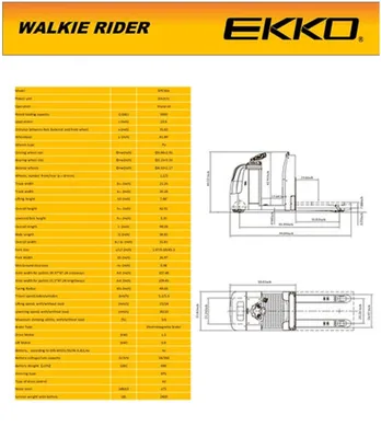 EKKO EPC30A Electric Center-Controlled Rider Pallet Jack