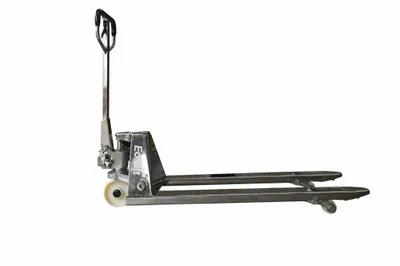 Eoslift M20S stainless pallet jack shown from an alternate angle