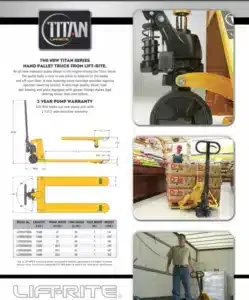 Lift Rite LCR55270036 pallet jack shown from an alternate angle