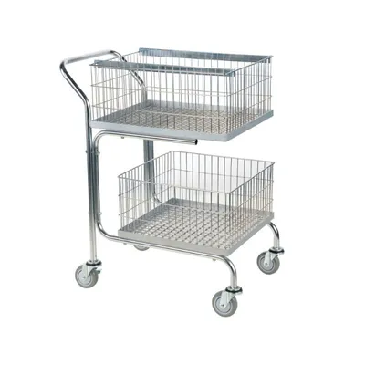 Vestil MAIL-55 Steel Mail Cart with Double Basket