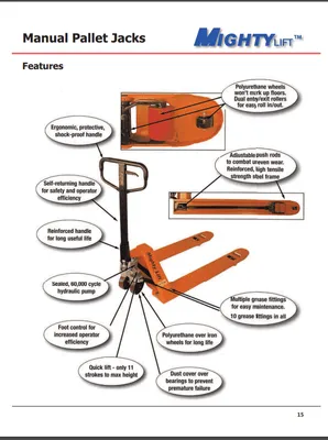Mighty Lift ML55 pallet jack shown from an alternate angle